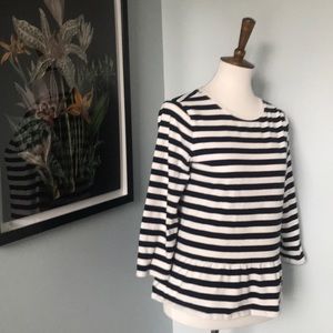 Tommy Hilfiger Navy Striped Peplum Top